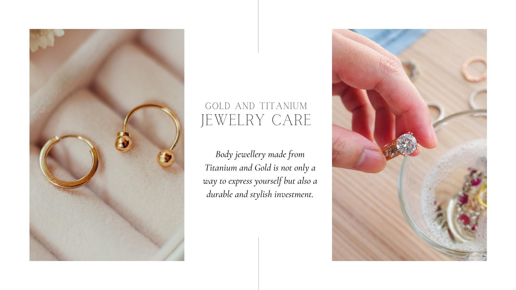 Titanium and Gold Piercing Jewellery Care Guide