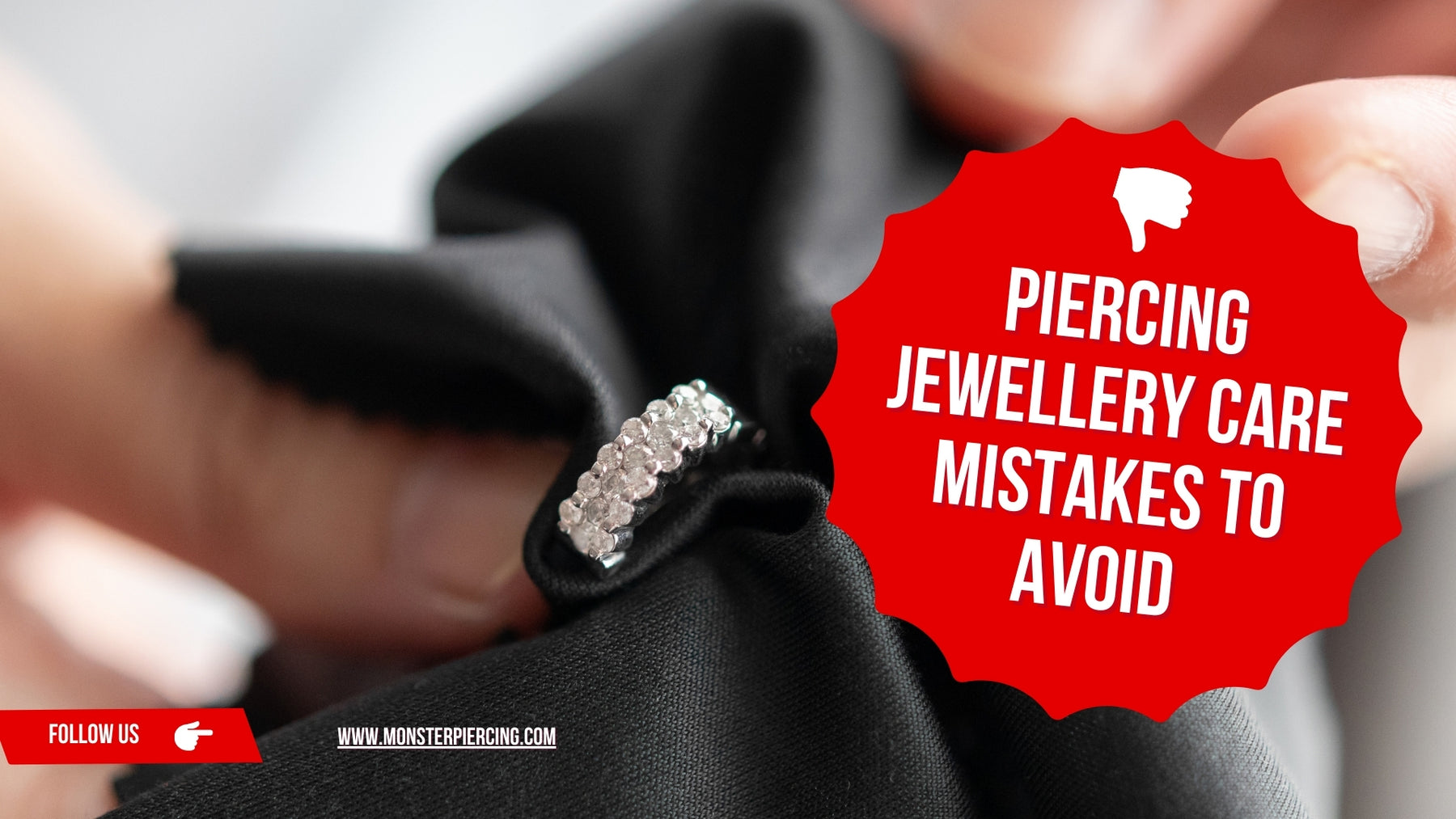 Image highlighting piercing jewelry care mistakes to avoid.