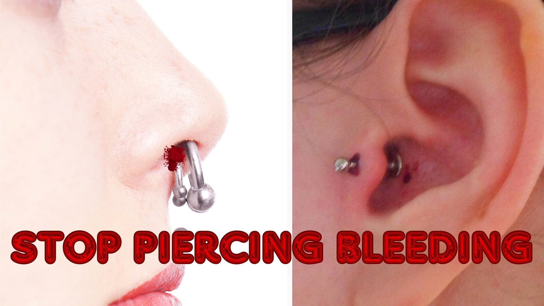 First aid guide to stop piercing bleeding.