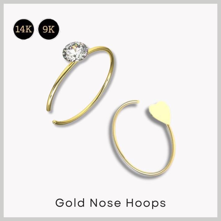 Gold Nose Hoops