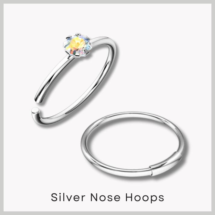 Silver Nose Hoops