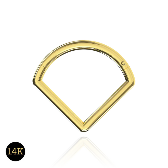 14K Solid Gold Triangle Hinged Segment Clicker Ring