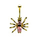 14ct Solid Gold Pink Jewelled Spider Belly Ring - Monster Piercing