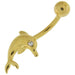 14ct Solid Gold Dolphin Belly Ring - Monster Piercing