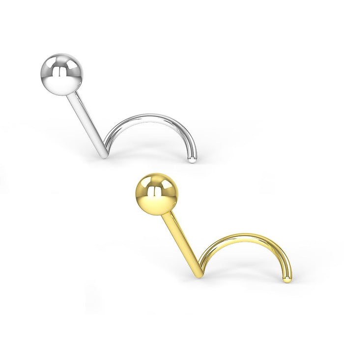 14K Gold Top Ball Nose Screw Stud