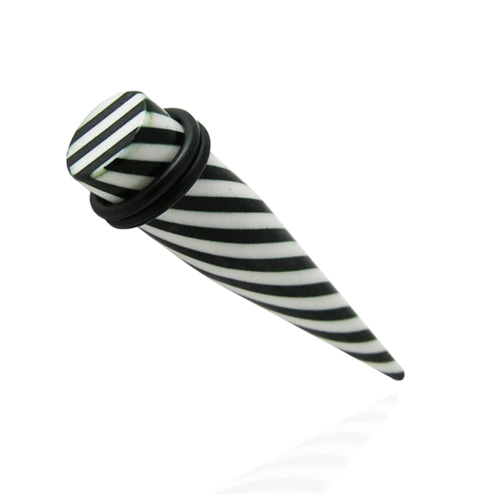 Black and White Colour Stripe Straight Ear Expander