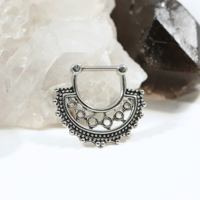 316L Surgical Steel Tribal Dots Style Septum Clicker Ring