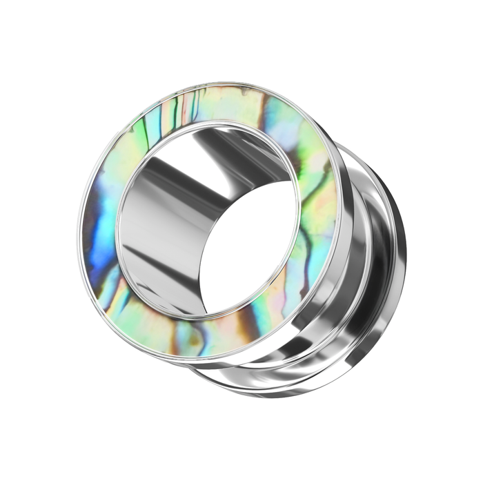 316L Surgical Steel Abalone Edge External Threaded Tunnel