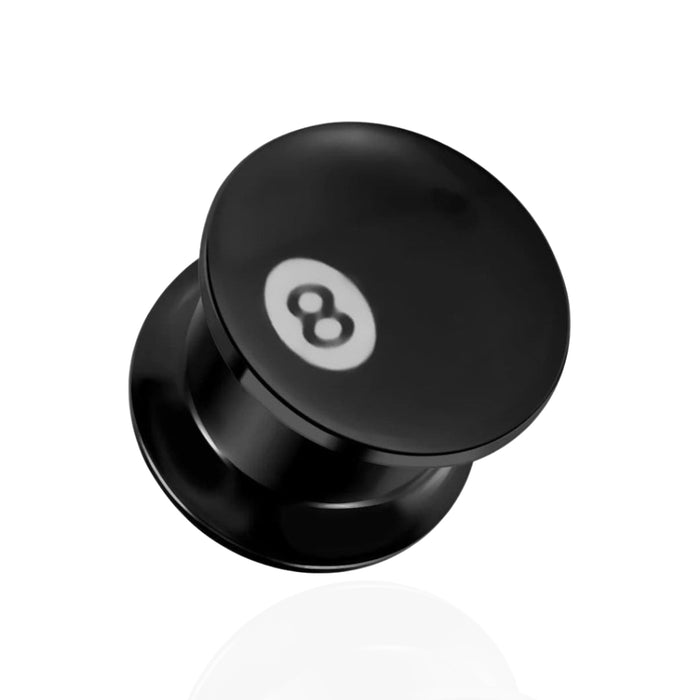 8 Ball Logo With Screw Fit Ear Flesh Tunnel