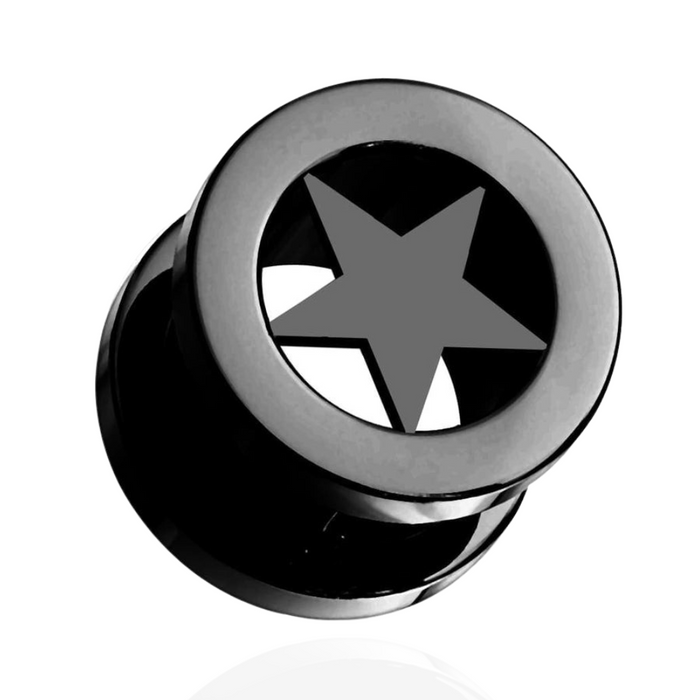 Blackline Screw Fit Star Flesh Tunnel - Monster Piercing