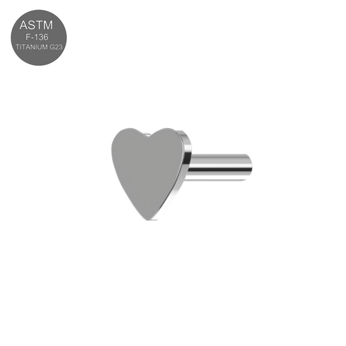 G23 Grade Titanium Push Fit Heart Labret Bar