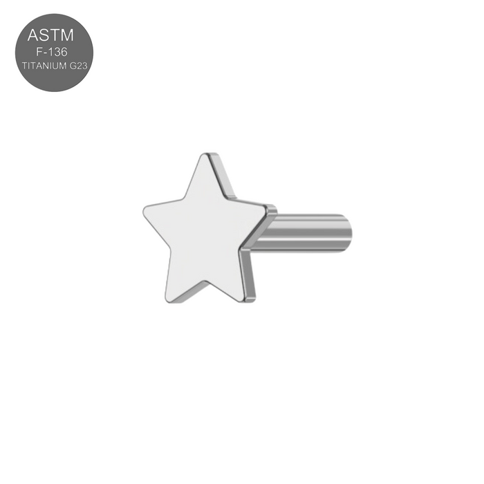 G23 Grade Titanium Push Fit Star Labret Bar