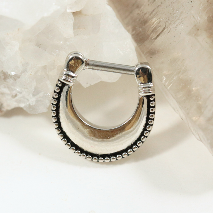 Plain Dotted Jewelled Septum Clicker Ring