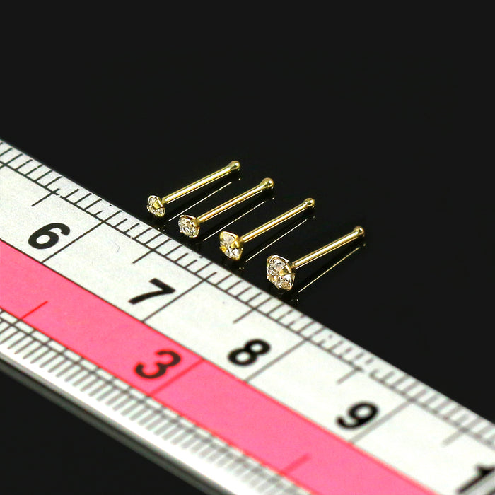 9K Gold Genuine Diamond ball End Nose Pin Nose Stud