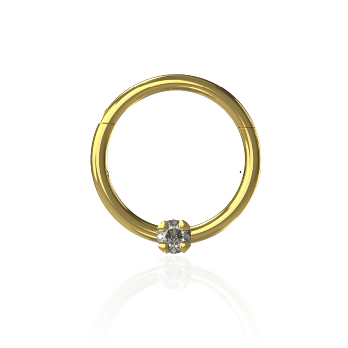 9K Gold Cubic Zirconia Hinged Segment Clicker Ring