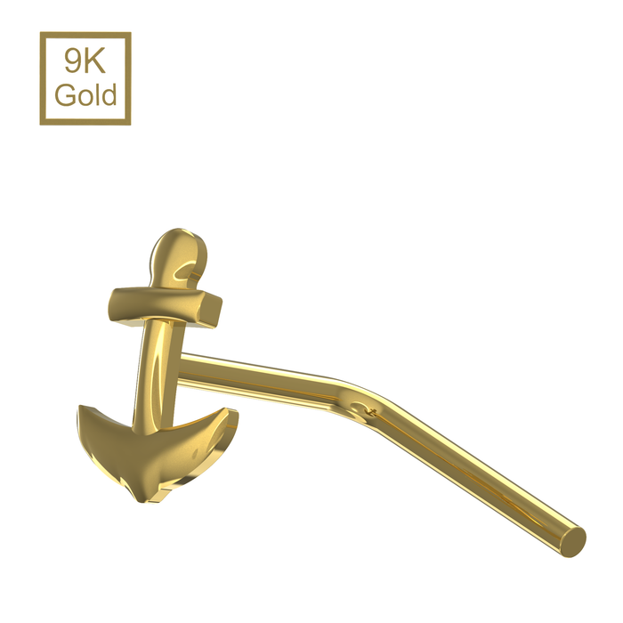 9K Gold L-Bend Anchor Nose stud