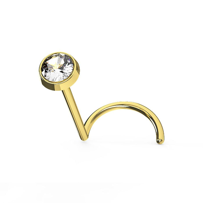 9K Gold Bezel Stone Set Nose Screw