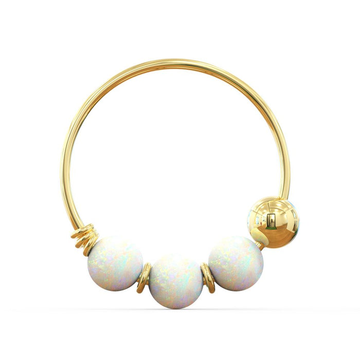 9K Gold Opal Hoop Nose Ring