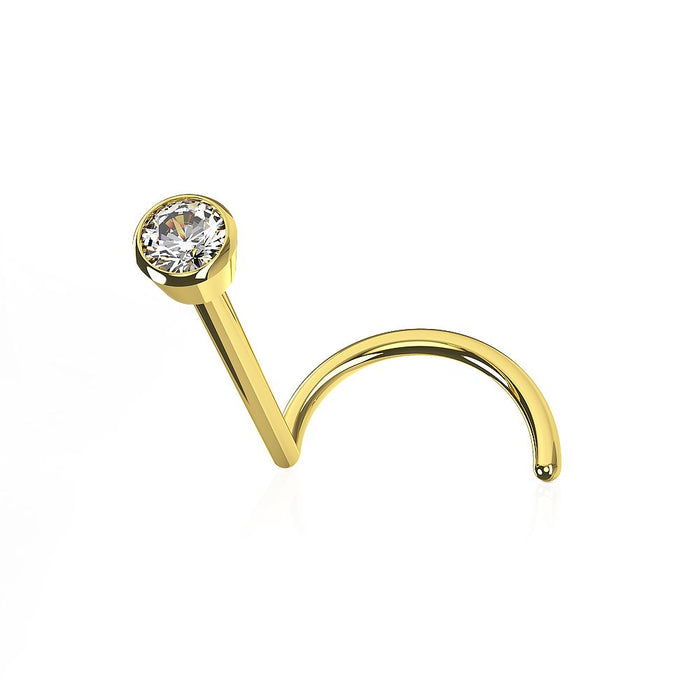 9K Gold Bezel Set Nose Screw