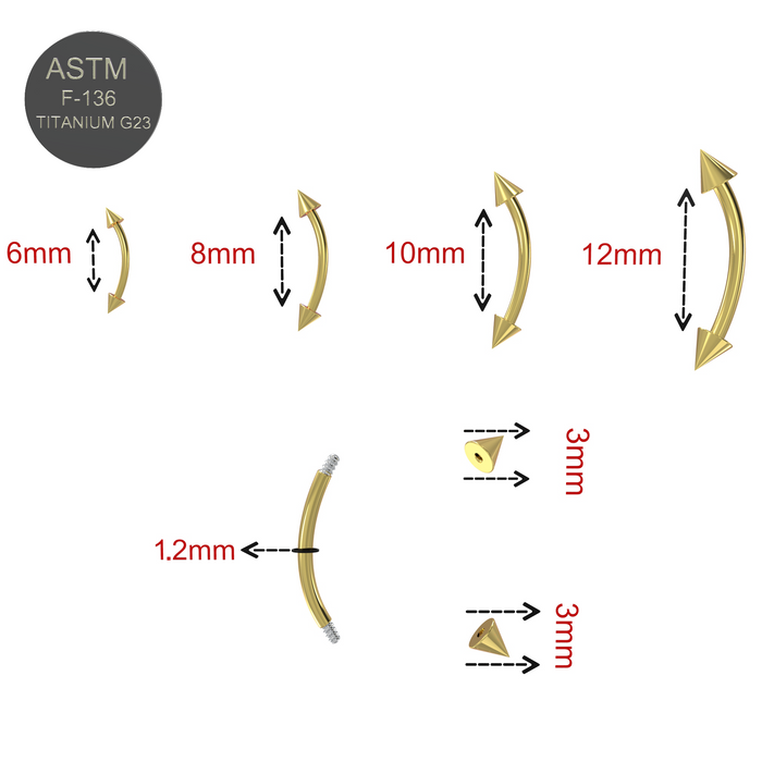 G23 Grade Titanium Eyebrow Bar With Cone