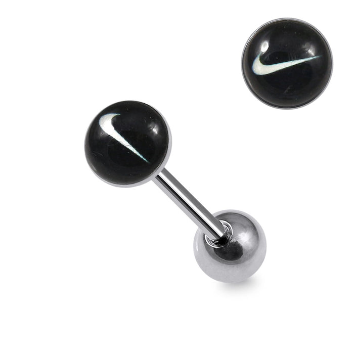 316L Surgical Steel Epoxy Logo Tongue Balls