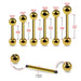 G23 Grade Titanium Gold Anodised Straight Tongue Barbell with Ball - Monster Piercing