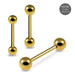 G23 Grade Titanium Gold Anodised Straight Tongue Barbell with Ball - Monster Piercing