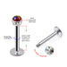 316L Surgical Steel CZ and Epoxy Ball with Opal Jewelled Labret Stud - Monster Piercing