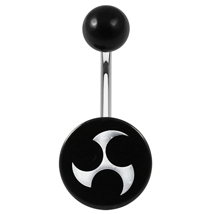 316L Surgical Steel Logos Printed In Black belly Ring