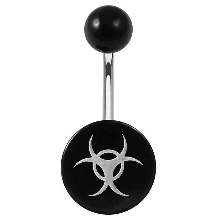 316L Surgical Steel Logos Printed In Black belly Ring