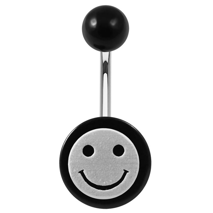 316L Surgical Steel Logos Printed In Black belly Ring