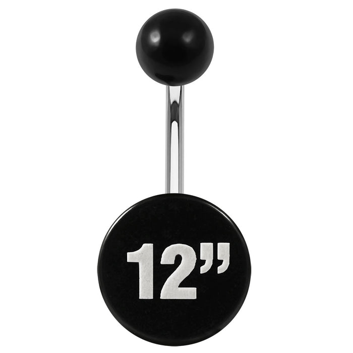 316L Surgical Steel Logos Printed In Black belly Ring