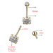 9K Solid Yellow Gold Double CZ Jewelled Internally Threaded Belly Ring - Monster Piercing