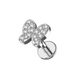 316L Surgical Steel CZ Jewelled Butterfly Internally Threaded Flat-Back Stud - Monster Piercing