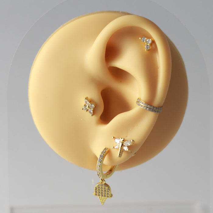 316L Surgical Steel Floral Flower Ball-End Cartilage Stud