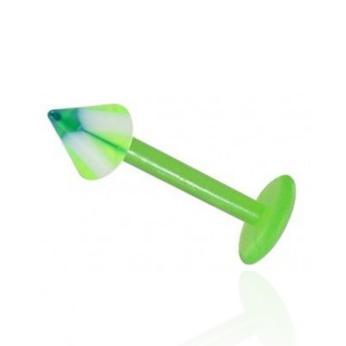 Green UV Labret with Hippy Top UV Cone (Pack of 10)