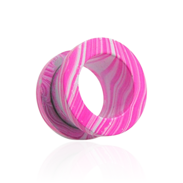 Pink Painted Screw Fit Flesh Tunnel