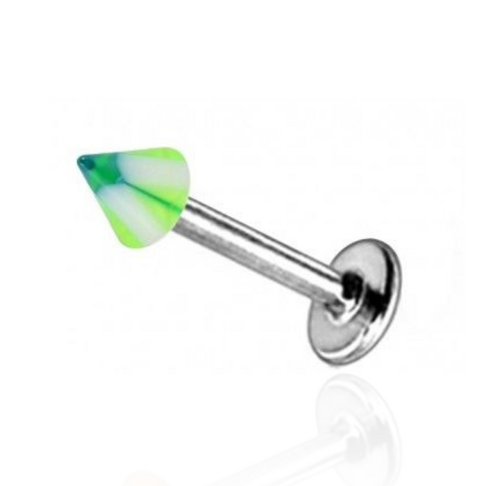 Steel Labret with Pastel Check UV Cone (Pack of 10)