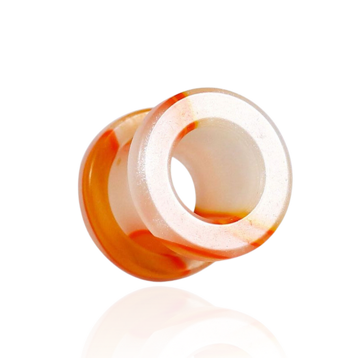 UV Orange & Clear External Screw Fit Flesh Tunnel