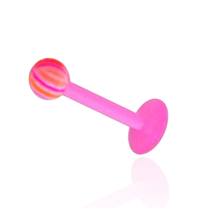 Pink UV Labret with Checked UV Ball (Pack of 10)