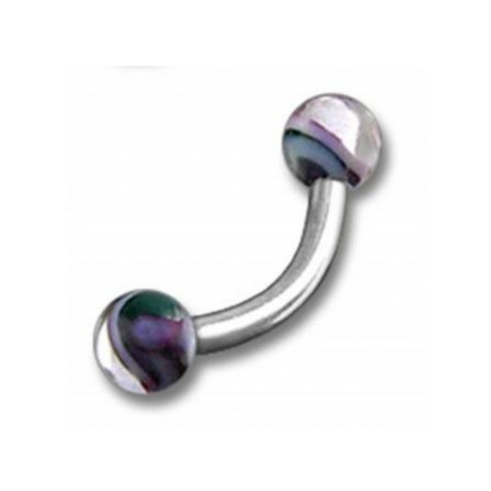 Steel Curved Bar with Trippy Marble UV Ball (Pack of 10)