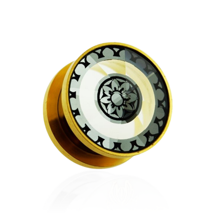 Gold PVD Plated Cut-Out Flower Screw Fit Flesh Tunnel