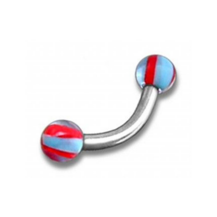 Steel Curved Bar with Mixed Marble UV Ball (Pack of 10)