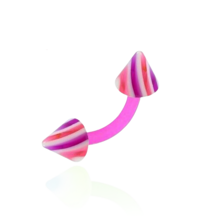 Pink UV Curved Bar with Wavy Stipes UV Cone (Pack of 10)