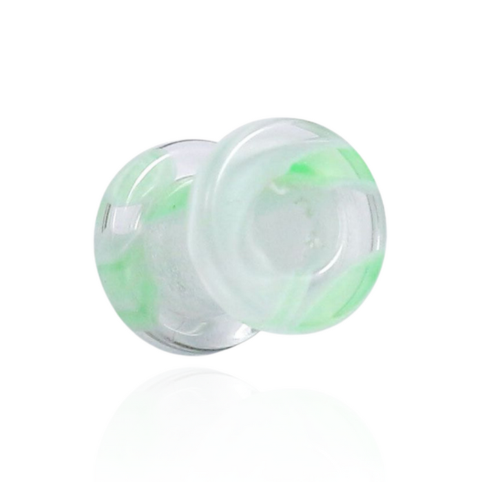 UV Green & Transparent External Screw Fit Flesh Tunnel