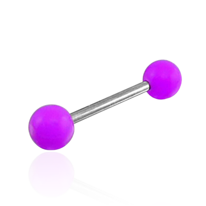 Steel Tongue Barbell Simple UV Balls (Pack of 10)