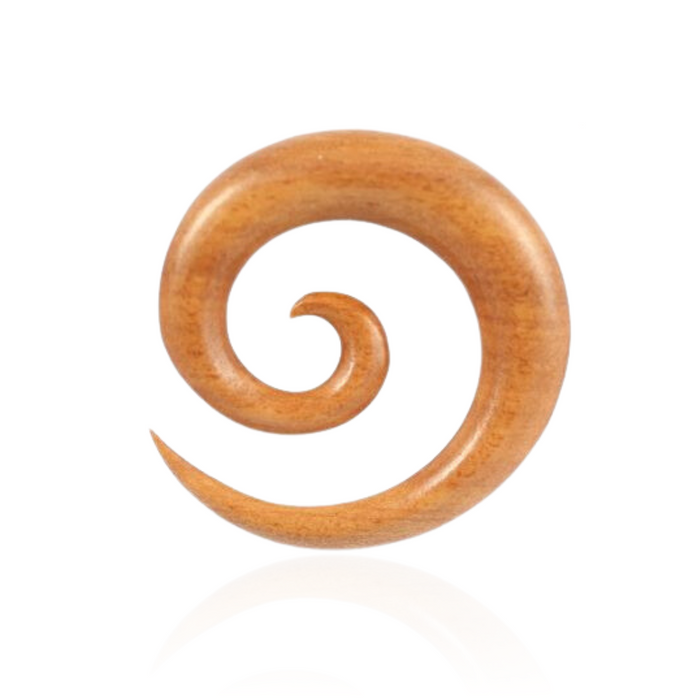 Organic Saba Wood Spiral Ear Expander