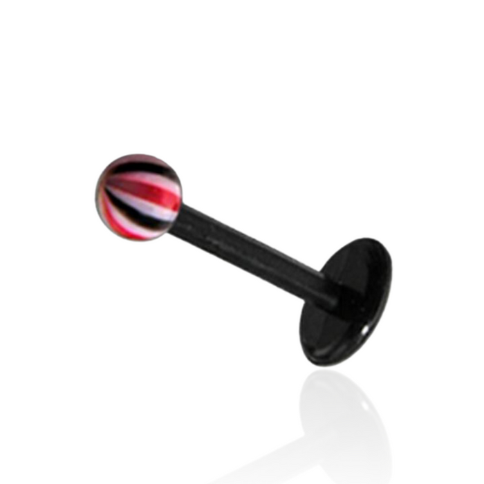 Black UV Labret with Circus UV Ball (Pack of 10)