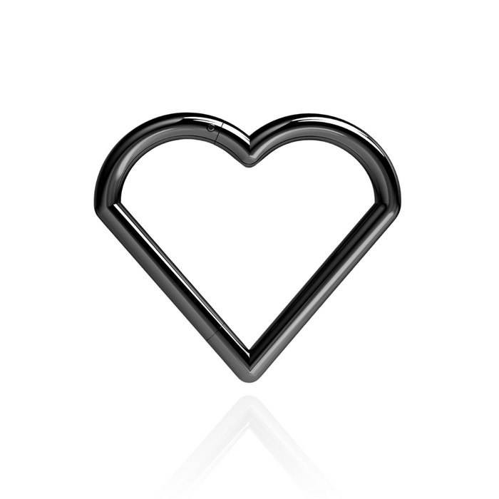 316L Surgical Steel Heart Hinged Segment Clicker Ring