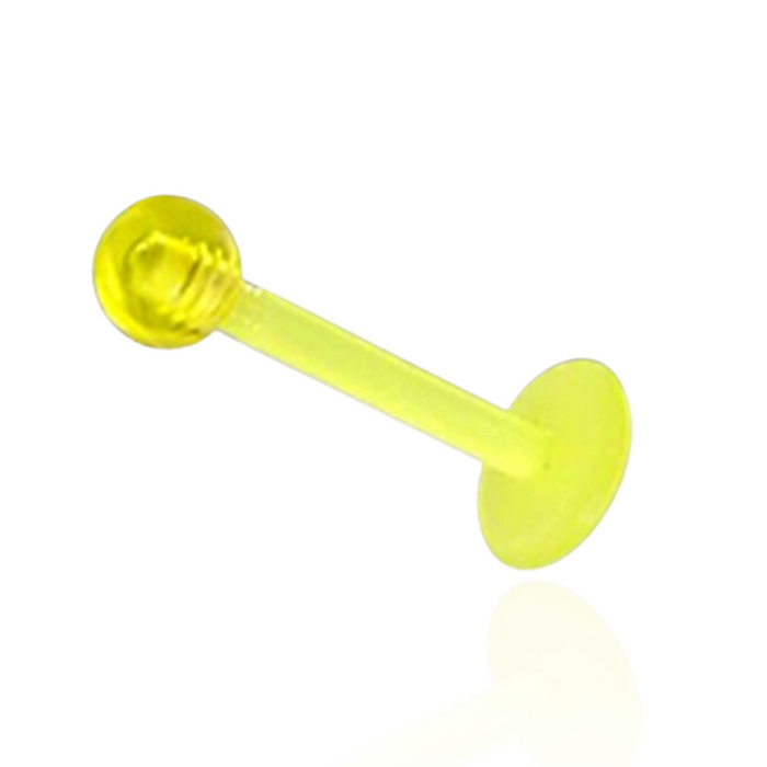 Yellow UV Labret with Plain UV Ball (Pack of 10)